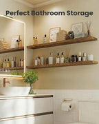 AMADA HOMEFURNISHING 47.2" L Floating Shelves, Wall Shelves Set of 3 for Bathroom/Living Room/Bedroom/Kitchen, Floating Shelves for Wall Decor with Invisible Brackets - AMFS55V