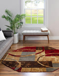 Unique Loom Barista Collection Area Rug - Kouillou (6' 1" Octagon, Multi/Brown)