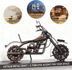 Motorcycle Gifts for Men Women, 11.8" Metal Motorcycle Sculpture, Fathers Day Birthday Gift for Dad Husband Biker Enthusiasts, Industrial Man Cave Home Garage Office Decor