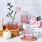 Valentine's Day Glass Pink Bud Vases Set of 12, Mini Flower Valentine Vase for Centerpieces, Small Vases in Bulk for Wedding Decorations, Vintage Vase for Table, Home Décor