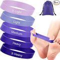Set of 5 Toe Stretcher Band Separator Spacer Bunion Correction Hallux Valgus Alignment Foot Stretcher Straightener Resistance Loop Yoga Exercise Foot Care with Carry Bag(Purple)