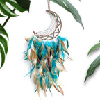 Green Dream Catchers, Large Moon Dream Catcher for Bedroom, Perfect Handmade Dream Catchers Wall Decor Hanging Ornament Art Craft Gift(Green Moon)