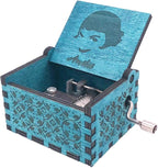 Youtang Amelie Music Box Hand Crank Musical Box Carved Wooden,Play The Theme Song of Amelie,Blue