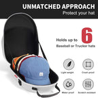 Livelab Hat Travel Case, Hard Hat Case for Baseball Caps, Hat Storage for Travel with Carrying Handle & Shoulder Strap, Hat Organizer Protects Up to 6 Hats - Grey