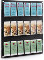 Displays2go Wall Mount Acrylic Brochure Holder, 9-18 Adjustable Pockets, Tiered Design - Black (2RP9BLK)