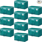 StorageRight Moving Bags-Heavy Duty Moving Boxes, Storage Totes with Zipper, Reinforced Handles and Tag Pocket-Collapsible Moving Supplies for moving, Storage and Travel 93L(Green-10 Pack)