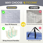 TICONN 4 Pack Extra Large Moving Bags Heavy Duty with Zippers & Carrying Handles, Durable Storage Bags Moving Boxes for Closet Organizers and Storage (4 Pack, Cream)