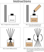 VFULIE 100PCS Reed Diffuser Sticks, Refill Replacement for Aroma Fragranc (100, Brown)