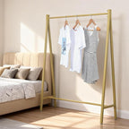 Urban Iron Clothing Racks, 59in, Commercial Clothes Racks for Hanging Clothes, Modern Metal Garment Rack, Retail Display Rack Standing Clothes Rack(Gold)