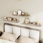 RALGEND Floating Shelves for Wall, 31.5" Long Wall Shelf Set of 3 with Invisible Brackets, 7.9" Width Hanging Book Shelves Farmhouse Home Decor for Bathroom, Living Room, Bedroom, Greige 8301BJP3BG