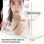 2-Pack 24 Inch Clear Acrylic Magazine Holder, Sleek Wall Mounted Brochure Rack & Floating Bookshelf, Modern Invisible Magazine Display for Office, Waiting Room, Living Room, Fashion Home Decor