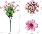 Artificial Flowers for Outdoors Daisy 12 Bundles for Home Decoration, Faux Flower Fake Plants Outside Decoration with Eucalyptus UV Resistant for Planter Porch Patio Yard Garden Pink