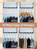 HOUSE DAY Black Magic Space Saving Hangers 10 Pack, Premium Smart Hanger Hooks, Sturdy Cascading Hangers with 5 Holes for Heavy Clothes, Closet Organizers and Storage, College Dorm Room Essentials