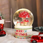 Vipush Christmas Snow Globe -Squirrels & Mushrooms Musical Snow Globe with Color Changing Led Lights, Christmas Decorations with Music Box Gifts for Girls Kids, Decorations for Christmas & Birthday