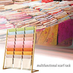 10 Tier Metal Scarf Organizer Holder, Freestanding Display Stand for Commercial Clothing Retail Store Towel Rack Ties Belt Pants Hanging Rack
