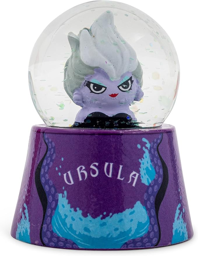 Disney The Little Mermaid Ursula Make 'Em Squirm Mini Light-Up Adult Snow Globe with Swirling Glitter | 3 Inches Tall
