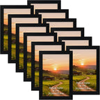 4x6 Black Picture Frames Set of 12 for Displaying 4 x 6 Photos, Multi 4x6 Frames Collage for Wall or Tabletop, Horizontal or Vertical Display