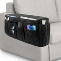 Remote Control Holder, Non Slip Bedside Armchair Caddy, Recliner Arm Caddy Armrest Organizer with 14 Pockets for Cell Phone TV Remote Control Magazines, Black