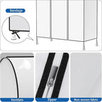 Zilink 50'' Garment Rack Cover Dustproof Clothes Rack Cover Breathable Garment Bags Protector Wardrobe Cover with 2 Durable Zippers for Garment Rack, White, (Rack Not Included)