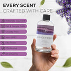 Aroma Country Lavender Fields Diffuser Oil - Luxury Essential Oils for Diffuser Refill & Air Freshener Room Spray - Long-Lasting & Natural Home Fragrance, Scented Oil for Diffusers (8.5 Fl. oz)