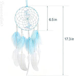 Framendino, Blue Butterflies Dream Catcher with Colorful Feather for Wall Decoration