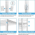 Ulif F7 Medium Garment Rack, Heavy Duty Clothes Rack, Clothing Racks for Hanging Clothes, 6-Tiers Freestanding Portable Closet Storage Rack 45'' W × 14.6'' D × 76.6'' H, Max Load 750 Lbs, White
