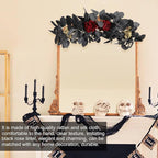 Artificial Flower Swag, Rose Eucalyptus Floral Swag Black Decorative Swag, Decorative Swag with Black Eucalyptus Leaves for Halloween Home Front Door Lintel Wedding Arch Party Tabletop Wall Decor(A2)