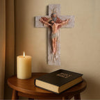 Rlcvecv Crucifix Wall Cross,Jesus Wall Art Cross Decor Catholic Gifts,Religious Crosses for Home Decor