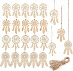 COHEALI 40pcs Wooden Dreamcatcher Arts and Crafts for Dreamcatcher Kit Wood Crafts for DIY Kits Wooden Hanging Ornaments Kit Unfinished Dream Catcher Wood Dream Catcher Paper Cut