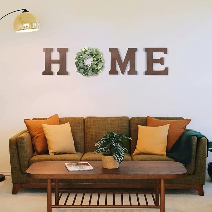 Pinkpum Wood Home Sign Hanging Farmhouse Wall House Decor Wood Home Letters for Wall Art Rustic Decor, Home Wall Decor for Living Room Kitchen Entryway Dining Room Hallway Housewarming Gift Brown L