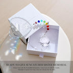 Sympathy Gifts for Loss of Loved One, Crystal Sun Catcher Rainbow Maker, Condolence Memorial for Loss of Mom Dad Dog (Sister -Type B)