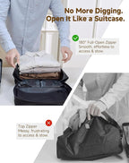 Vacuum Bags for Travel with Pump,Reusable Compression Packing Cubes to Save Space for Luggage and Backpack with IP68 Waterproof,Vacuum Seal Bags for Clothing travel (Black, 1Pack)
