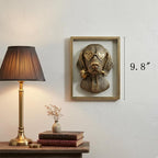 Newinhome Animal Heads Wall Decor (Includes Metal Frame) Resin Animals Sculptures Dog Head Wall Hanging Decoration Gold vintage Wall Sculpture for Living Room Bedroom Office(Dachshund)