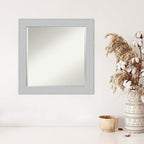 Amanti Art White Wall Mirror 24x24 Shiplap White Square Bathroom Mirror for Wall Decor Living Room, Medium Cottage Wood Frame, Hangs Horizonally and Vertically, Bathroom Decor, Beveled Edge