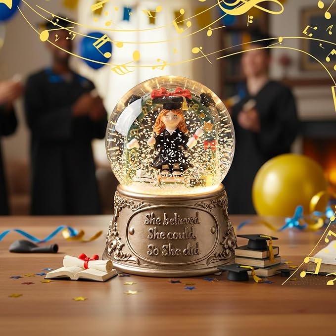 Thenshop Graduation Snow Globe Graduation Gift She Believed She Could Congratulations Inspirational Gift for Her Women College Graduates