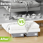 Under Bed Storage with Wheels, 4-Pack Underbed Storage Containers with Clear Lids, Under Bed Shoe Storage Organizer, Rolling Under Bed Storage for Clothes Shoes Blankets (Grey)