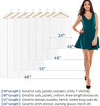 60" Dress Bags for Gowns, 5 Packs All Clear Garment Bags for Hanging Clothes, Plastic Waterproof Dress Cover with Zipper for Dresses, Coats, Uniforms (Set of 5)