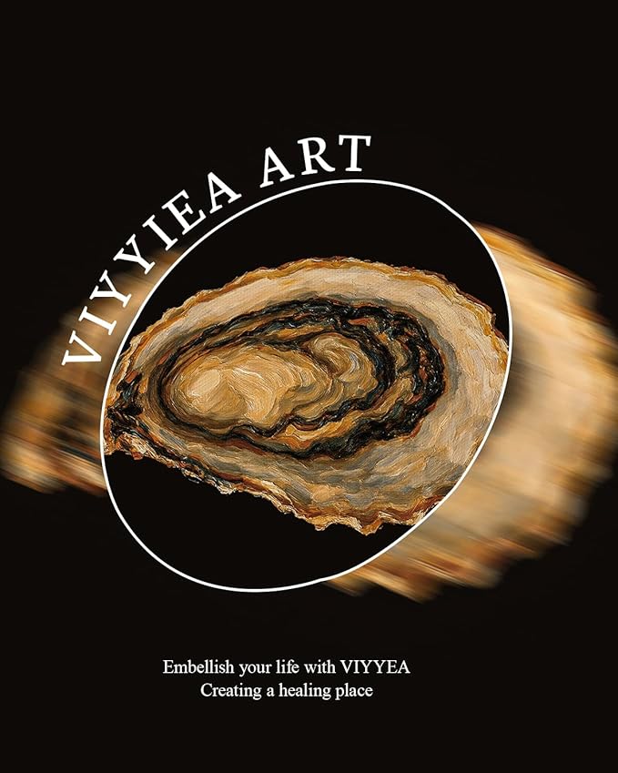 VIYYIEA Vintage Gold Framed Wall Art for Living Room, Oyster Canvas Prints Home Decor, Oil Painting Picture, Bedroom Wall Decor Gifts for Friends or Family -【Oyster】-(24L x 16W)