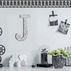 Qunclay 5.7" Silver Crystal Diamond Bling Letters Crushed Diamond Decoration Wooden Glitter Letter with Screw and Hooks Rhinestone Gift for Wedding Y2k Mcbling Bedroom Wall Decor (Letter J)