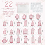 Mini Bud Vases Centerpieces for Tables,Clear Bud Vases for Flowers,Small Flower Vases Suitable for Birthday Party,Anniversary,Wedding Reception,Baby Shower (Pink, 22PCS)
