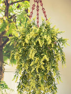2 Pcs Artificial Lavender Teardrop Rattan, Spring Summer Front Door Hanging Floral Swags for Wall Basket Filler, Garden Home Easter Decoration-28.7in(Yellow)