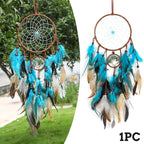 Dream Catcher, Blue Tree of Life with Feathers Dreamcatcher Wall Decor Indians Traditional Circular Net Hanging Decor for Home, Bedroom(Blue)