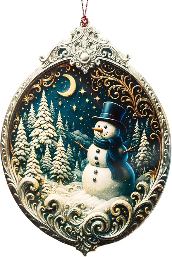 Snowman Christmas Ornaments 2026, Cute Snowman Ornament, Vintage Winter Wonderland Decor, Unique Xmas Ornaments Gift for Boss, Coworker, Family, Friends, Festive Home Christmas Decorations