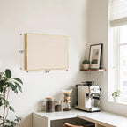 Linen Bulletin Board 24" x 18", Fabric Pin Board with Gold Aluminum Frame, Decorative Vision Board for Home Office, Bedroom & Dorm Wall Decor, Includes 10 Push Pins, Beige