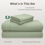 California Design Den Hotel Quality Full Size Sheets Set - Luxury 600 Thread Count Sateen, Natural 100% Cotton Bed Sheets, Fully Elasticized Deep Pockets, Crisp, Cool and Durable - Laurel Green