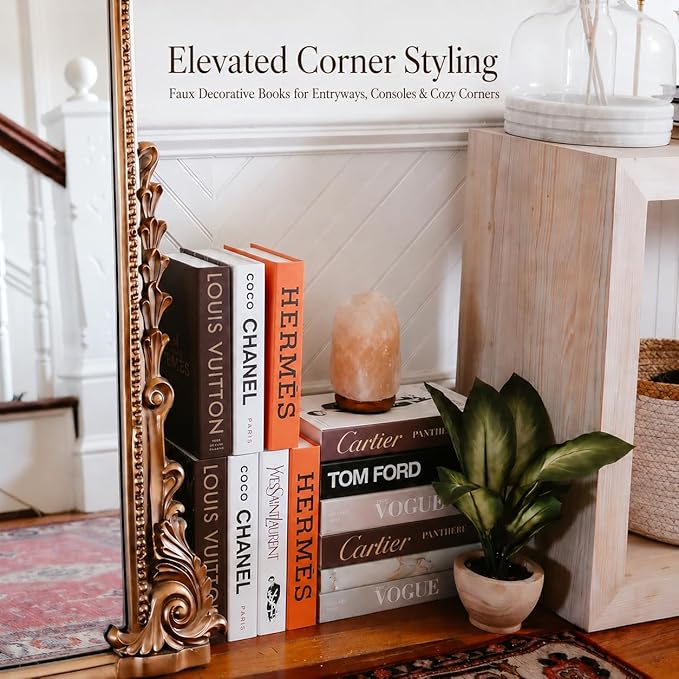 PROBENEX Glam Large | 4 PCS Faux Decorative Books for Home Decor | Not Real Books (Cardboard Boxes) | Coffee Table, Bookshelf & Shelf Styling Display Props for Living Room, Office