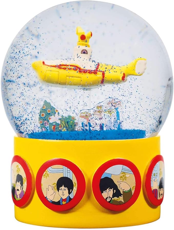 Half Moon Bay | Yellow Submarine Snow Globe | The Beatles Snow Globes For Adults | Quirky Christmas Ornaments & Christmas Decor | Funny Snow Dome | The Beatles Gifts & Music Gifts | Musical Xmas Decor
