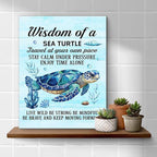 Sea Turtle Wall Art Decor Inspirational Wall Decor Posters Beach Themed Decoration for Bathroom Bedroom Living Room Home Office, Sea Turtle Gifts for Turtles Lovers (11.5 X 15 Inches, Framed)