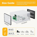 NEWBULIG 12 Pack Clear Shoe Storage Boxes, Shoe Organizer for Closet with Lid, Plastic Stackable Breathable Shoe Cabinet with Lid for Sneakers, Heels & Boots, Black