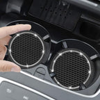 Car Coasters, 4 Pack Universal Vehicle Bling Car Coaster, COCASES Crystal Rhinestone Coaster for Cup Holders, Car Interior Accessories 2.75'' Silicone Anti Slip Car Coasters for Women (Black)
